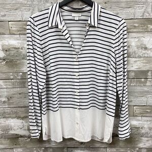 J. Jill Long Sleeve Striped Nautical Top